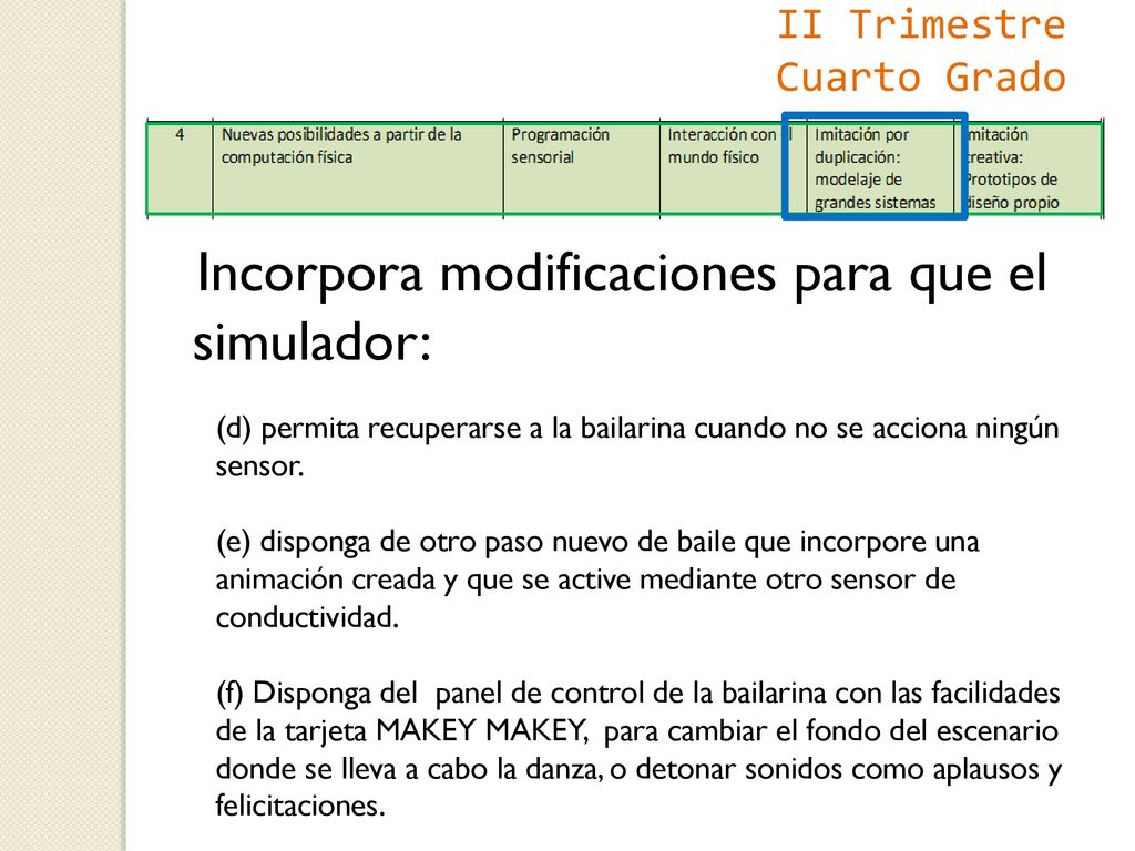 Incorpora modificaciones para que el simulador: