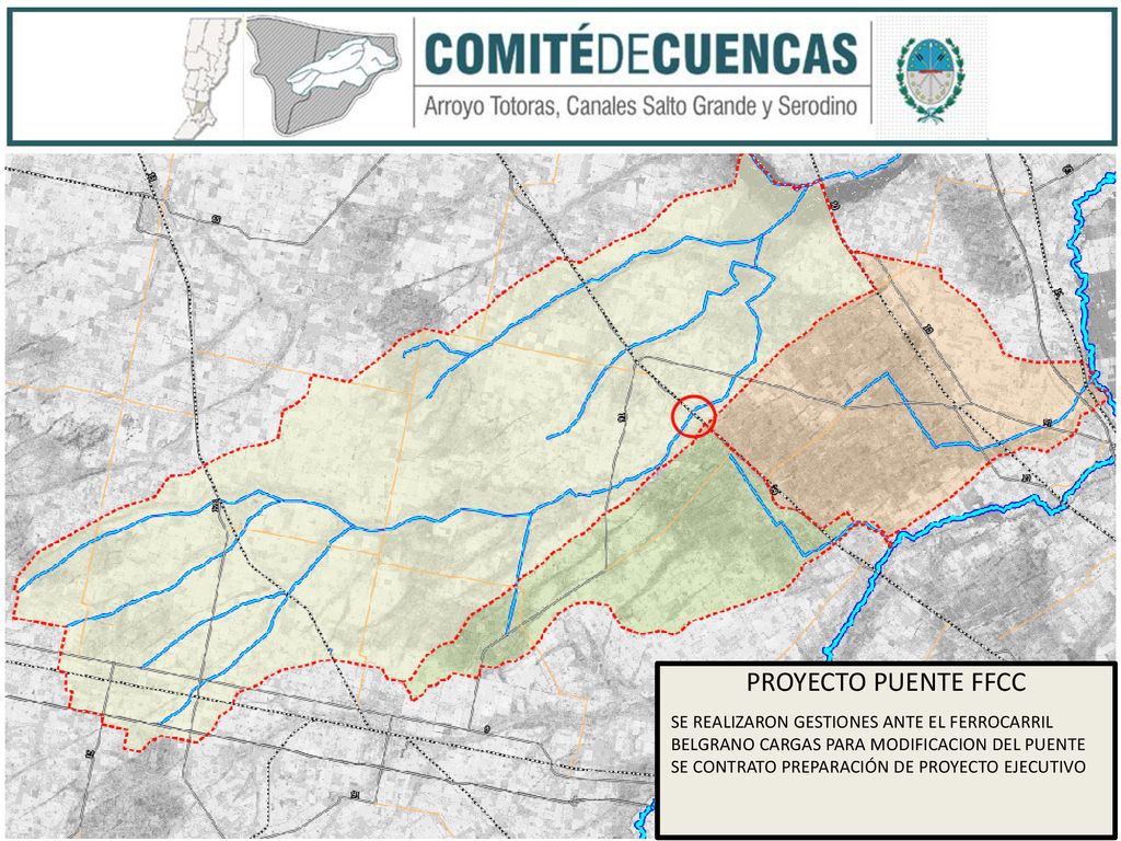 PROYECTO PUENTE FFCC SE REALIZARON GESTIONES ANTE EL FERROCARRIL BELGRANO CARGAS PARA MODIFICACION DEL PUENTE.