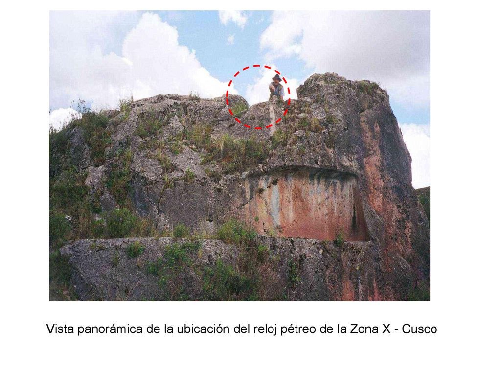 Vista panorámica de la ubicación del reloj pétreo de la Zona X - Cusco