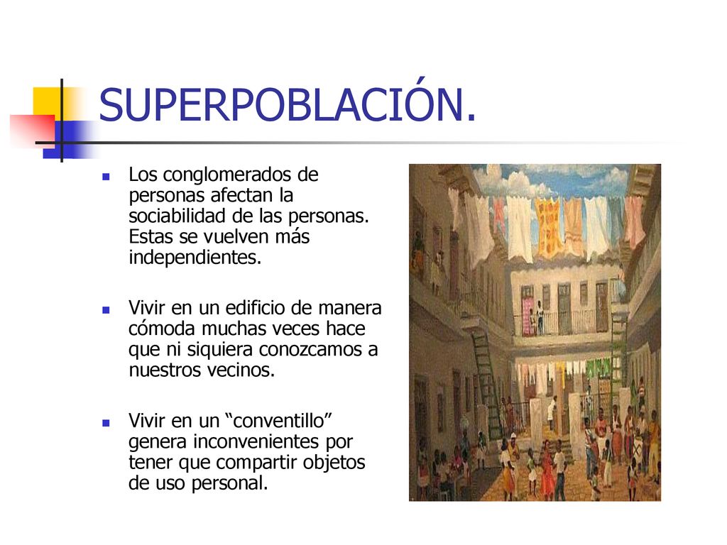 SUPERPOBLACIÓN. Los conglomerados de personas afectan la sociabilidad de las personas. Estas se vuelven más independientes.