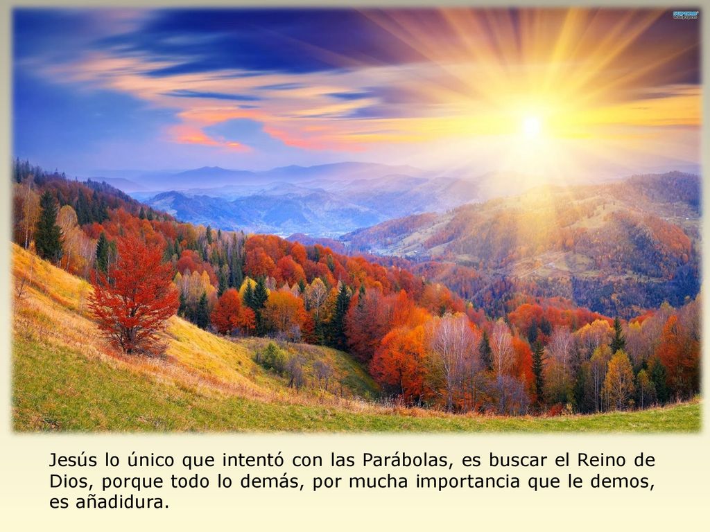 Jesús lo único que intentó con las Parábolas, es buscar el Reino de Dios, porque todo lo demás, por mucha importancia que le demos, es añadidura.