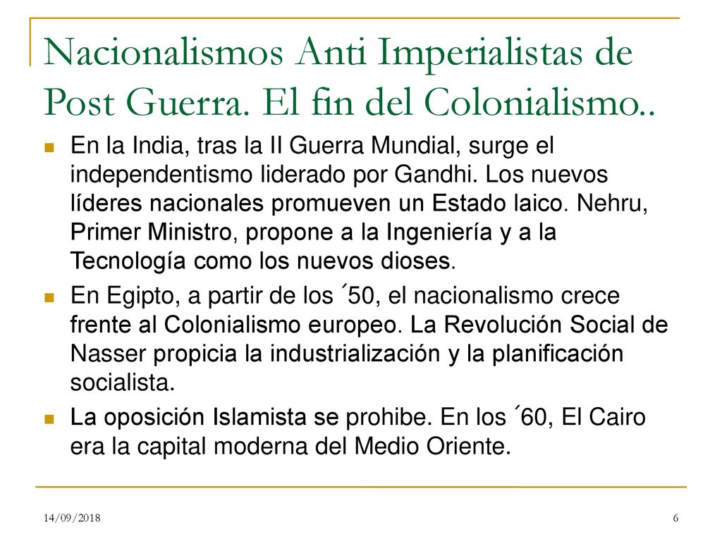 Nacionalismos Anti Imperialistas de Post Guerra