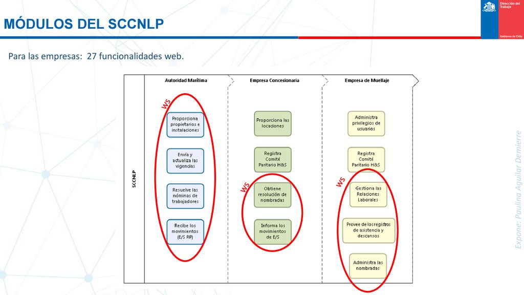 MÓDULOS DEL SCCNLP Para las empresas: 27 funcionalidades web. ws ws ws