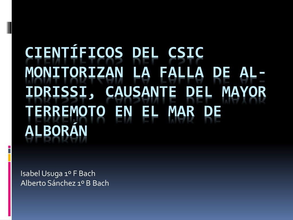Isabel Usuga 1º F Bach Alberto Sánchez 1º B Bach