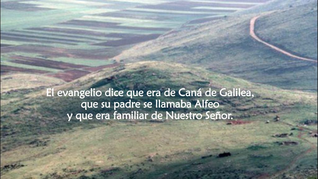 El evangelio dice que era de Caná de Galilea, que su padre se llamaba Alfeo y que era familiar de Nuestro Señor.