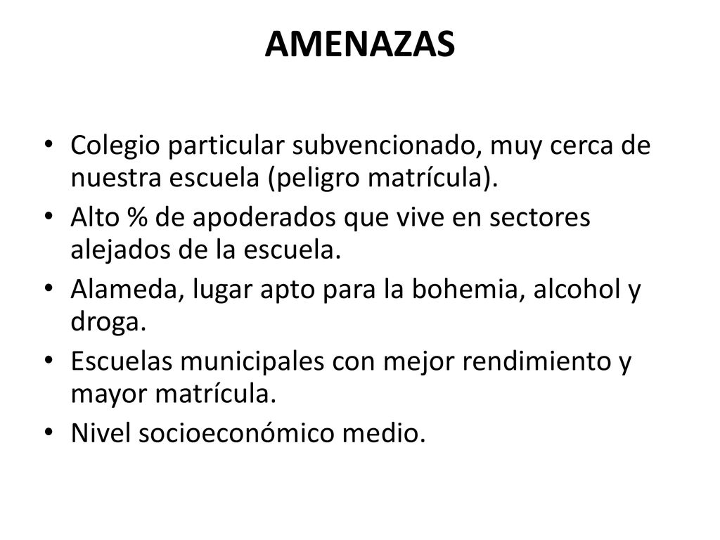 AMENAZAS Colegio particular subvencionado, muy cerca de nuestra escuela (peligro matrícula).