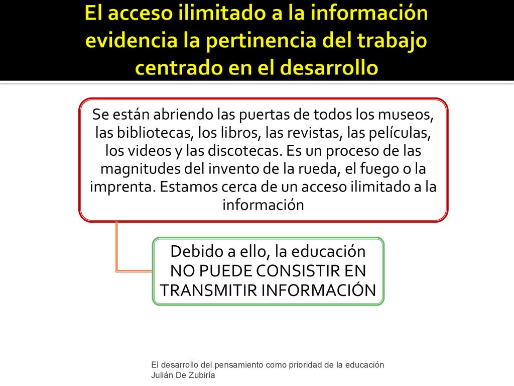 El acceso ilimitado a la información evidencia la pertinencia del trabajo centrado en el desarrollo