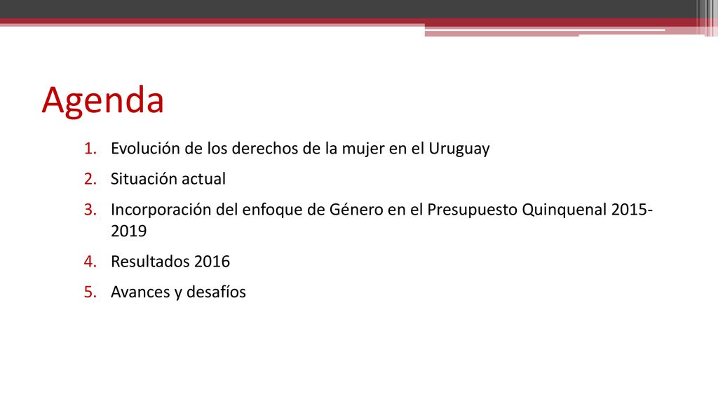 Agenda Evolución de los derechos de la mujer en el Uruguay
