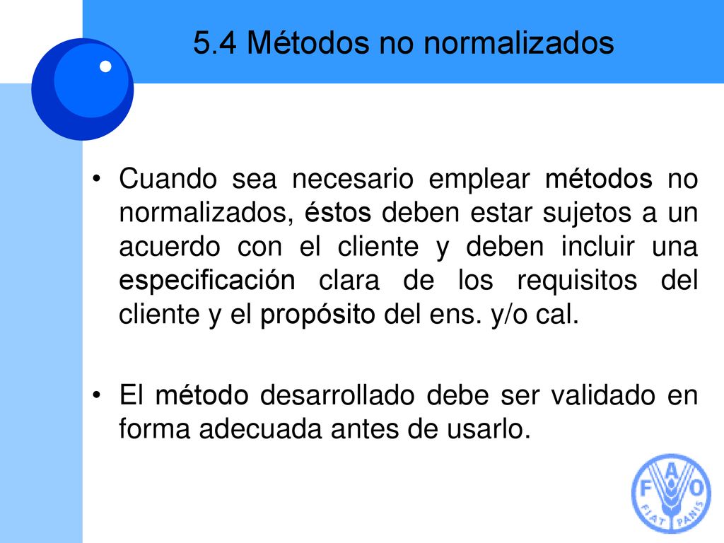 5.4 Métodos no normalizados