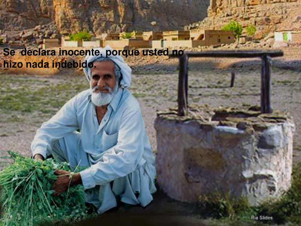 Se declara inocente, porque usted no hizo nada indebido.