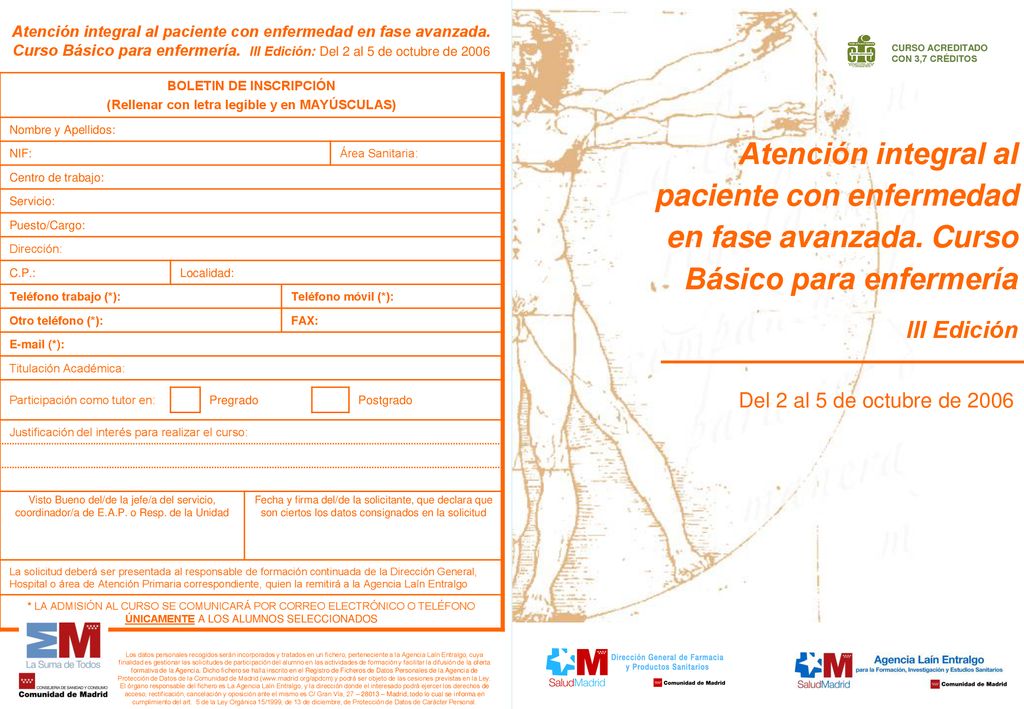 BOLETIN DE INSCRIPCIÓN (Rellenar con letra legible y en MAYÚSCULAS)