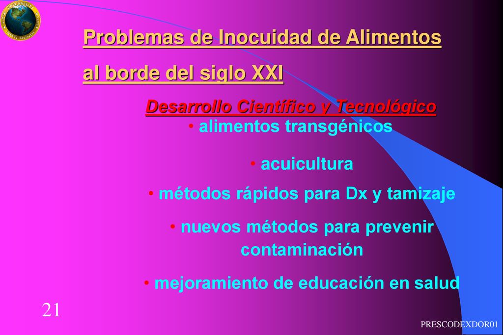 Problemas de Inocuidad de Alimentos al borde del siglo XXI