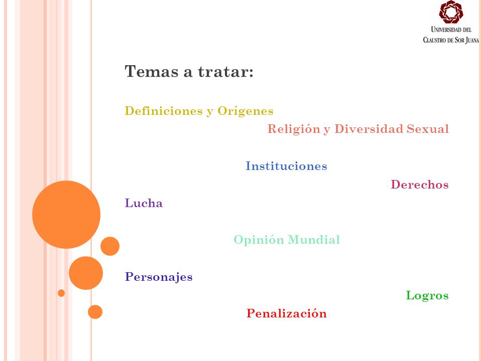 Temas a tratar: Definiciones y Orígenes Religión y Diversidad Sexual