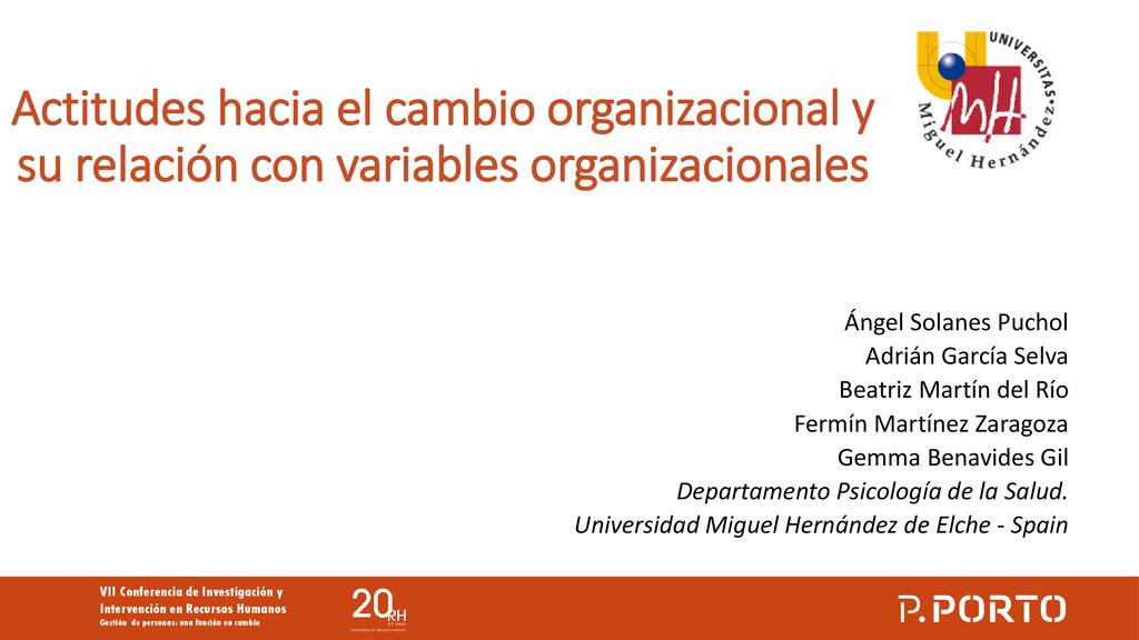 Actitudes hacia el cambio organizacional y su relación con variables organizacionales
