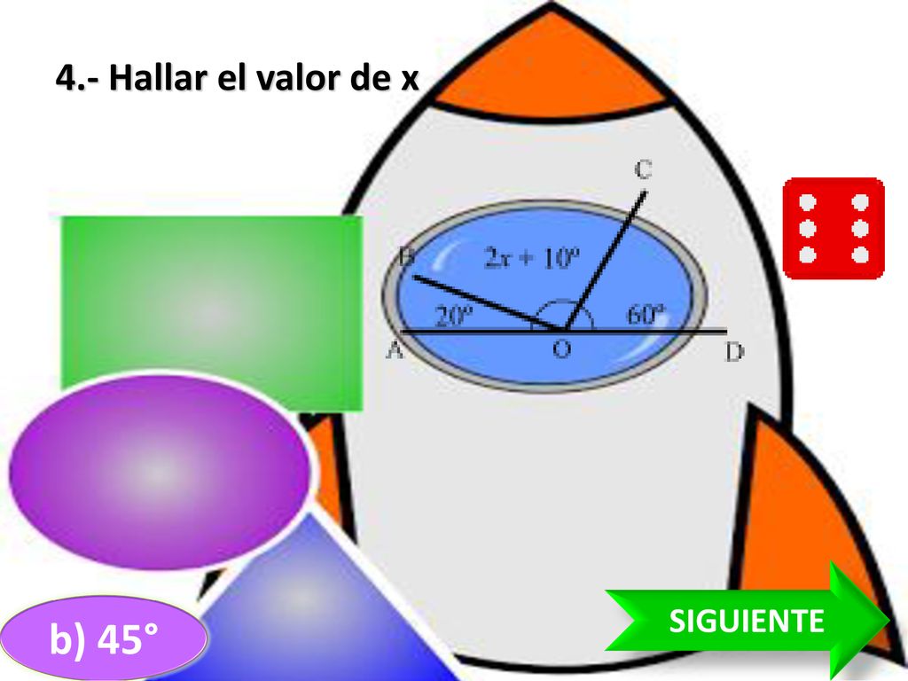 4.- Hallar el valor de x SIGUIENTE b) 45°