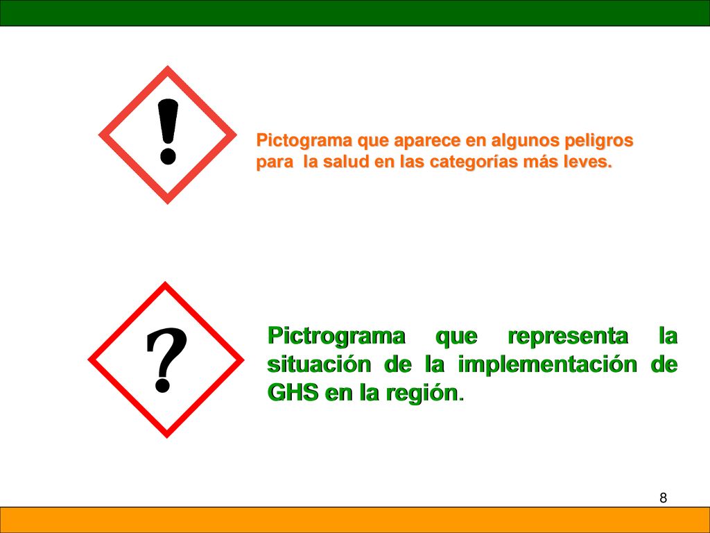 Pictograma que aparece en algunos peligros para la salud en las categorías más leves.