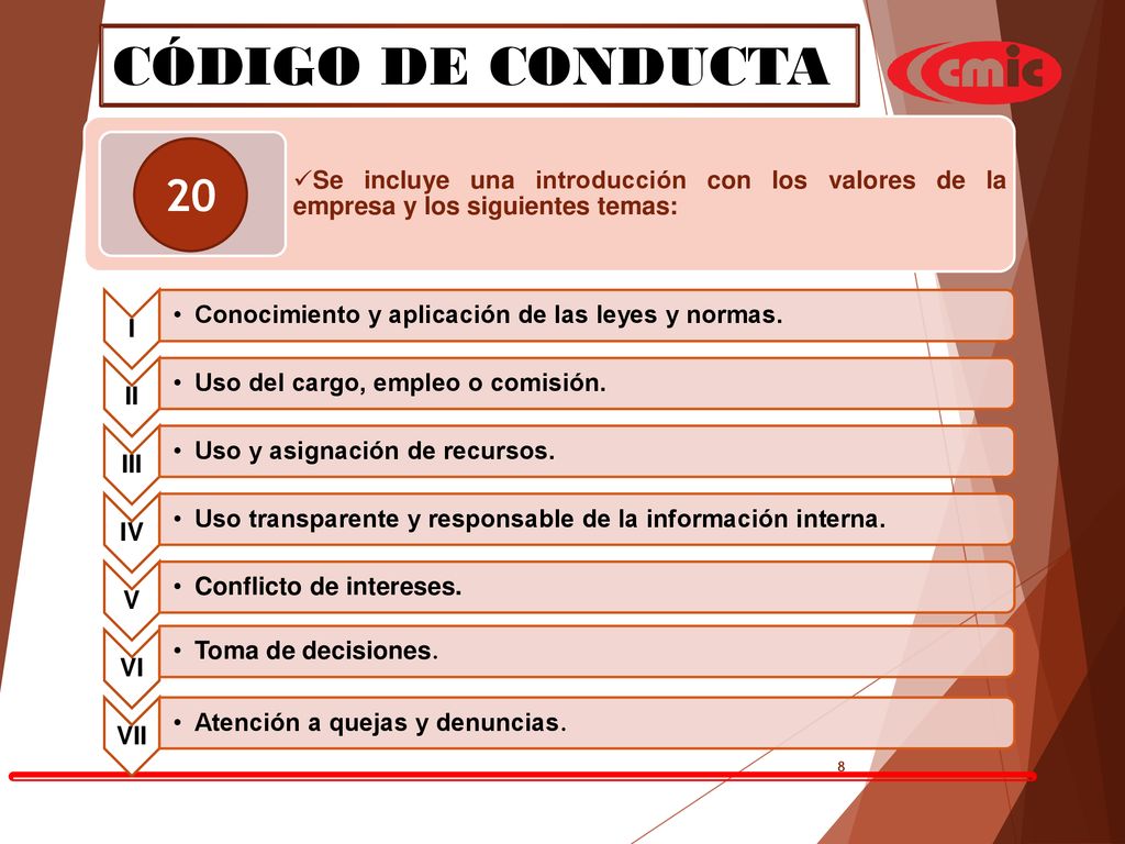 CÓDIGO DE CONDUCTA 20 Conocimiento y aplicación de las leyes y normas.
