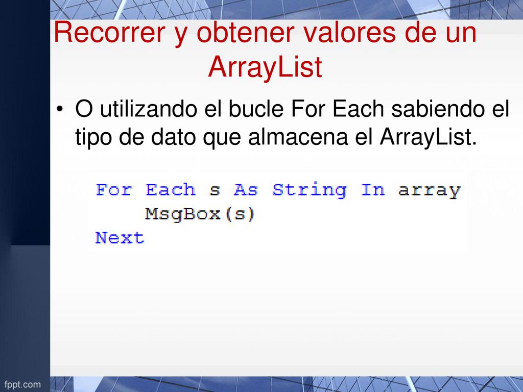 Recorrer y obtener valores de un ArrayList