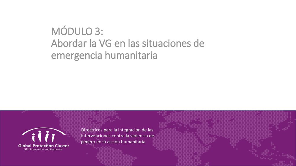 MÓDULO 3: Abordar la VG en las situaciones de emergencia humanitaria