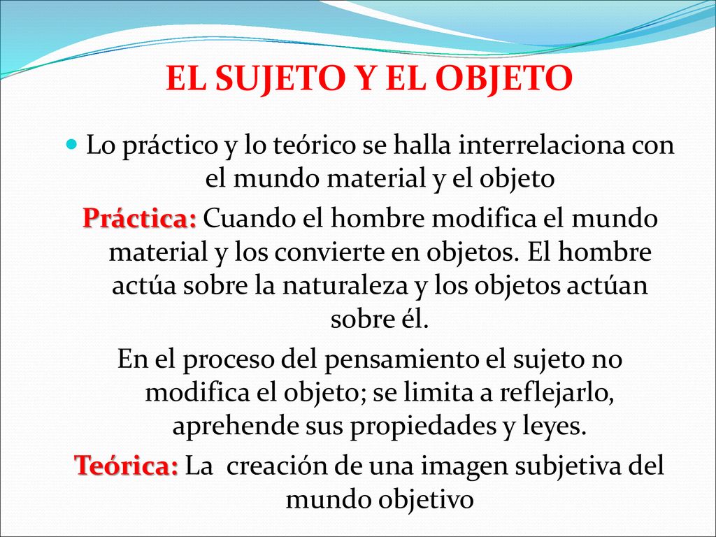 Teórica: La creación de una imagen subjetiva del mundo objetivo