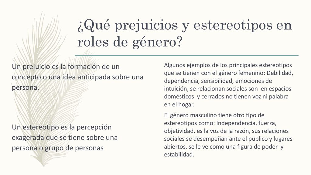 ¿Qué prejuicios y estereotipos en roles de género