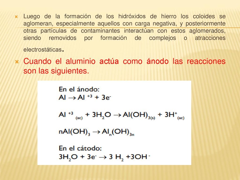 Cuando el aluminio actúa como ánodo las reacciones son las siguientes.
