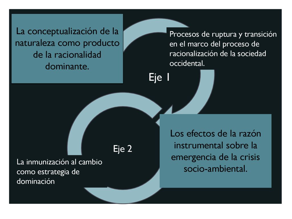 Eje 1 Eje 2. La conceptualización de la naturaleza como producto de la racionalidad dominante.