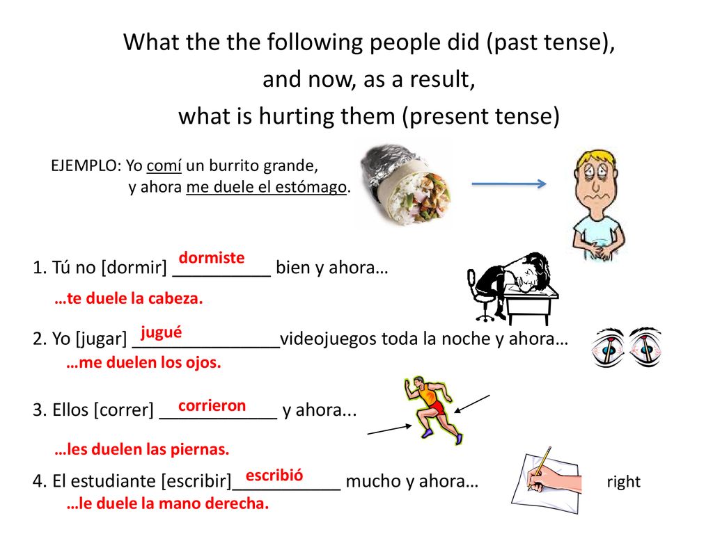 What the the following people did (past tense), and now, as a result,