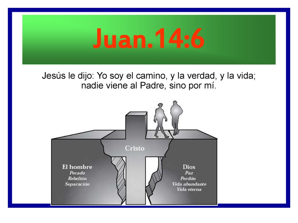 Juan.14:6 Jesús le dijo: Yo soy el camino, y la verdad, y la vida; nadie viene al Padre, sino por mí.