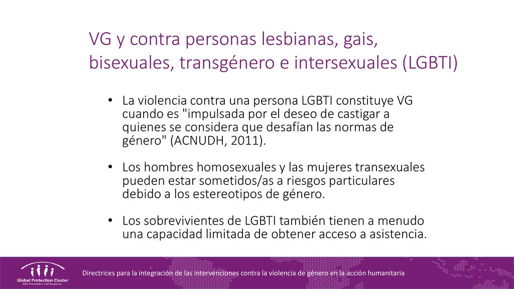 VG y contra personas lesbianas, gais, bisexuales, transgénero e intersexuales (LGBTI)