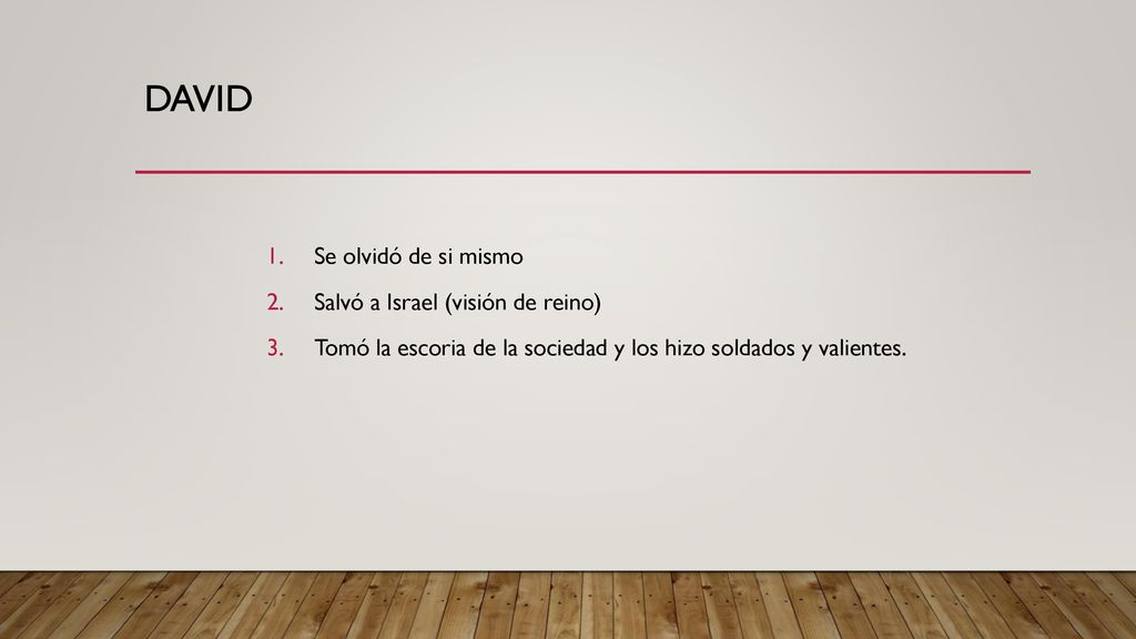 DAVID Se olvidó de si mismo Salvó a Israel (visión de reino)