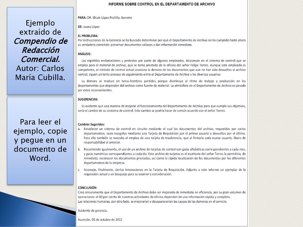 Para leer el ejemplo, copie y pegue en un documento de Word.