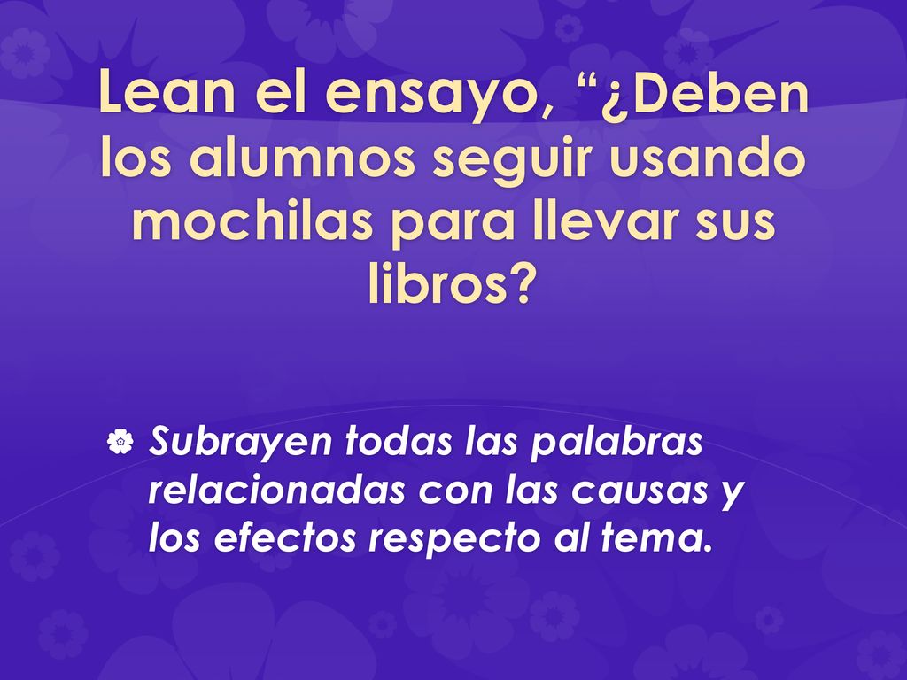 Lean el ensayo, ¿Deben los alumnos seguir usando mochilas para llevar sus libros