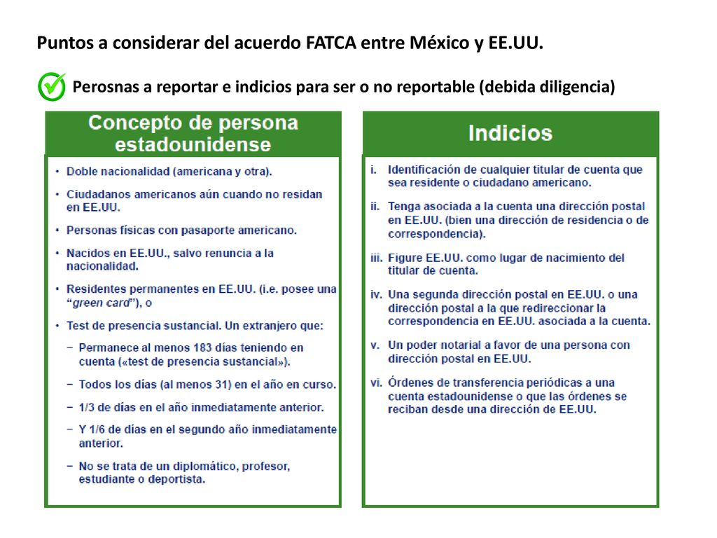 Puntos a considerar del acuerdo FATCA entre México y EE.UU.