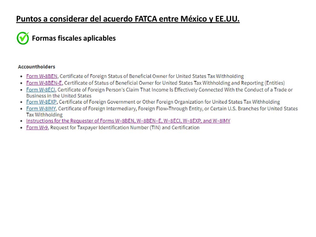 Puntos a considerar del acuerdo FATCA entre México y EE.UU.