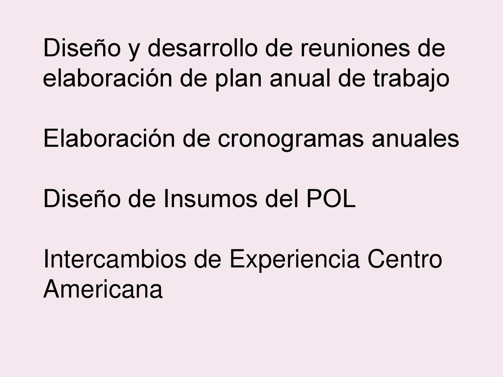 Diseño y desarrollo de reuniones de elaboración de plan anual de trabajo