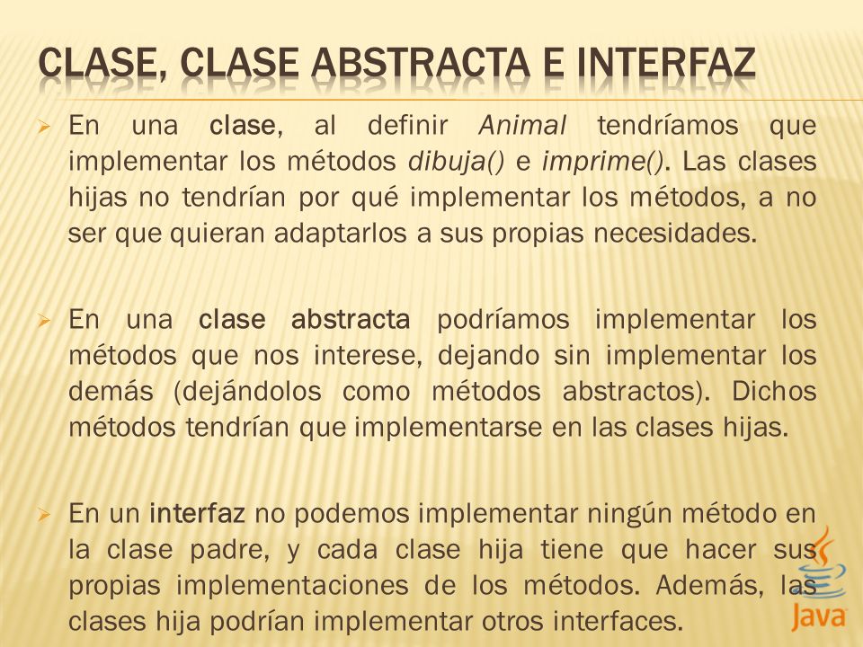 CLASE, CLASE ABSTRACTA E INTERFAZ