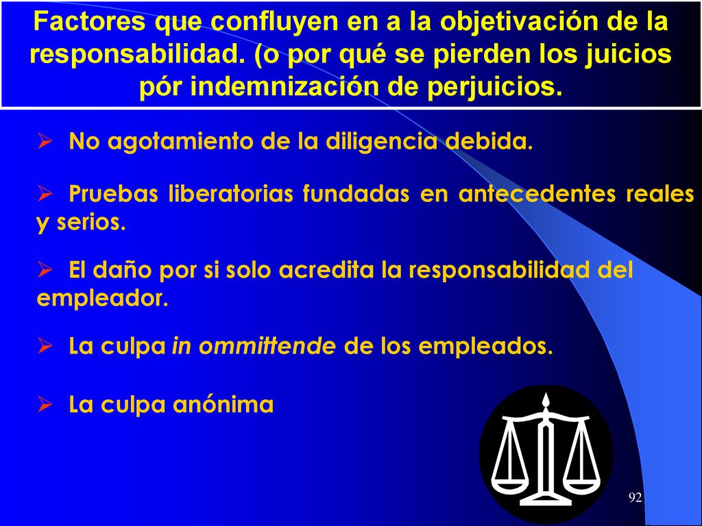 Factores que confluyen en a la objetivación de la responsabilidad