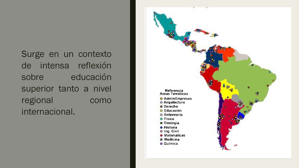 Surge en un contexto de intensa reflexión sobre educación superior tanto a nivel regional como internacional.