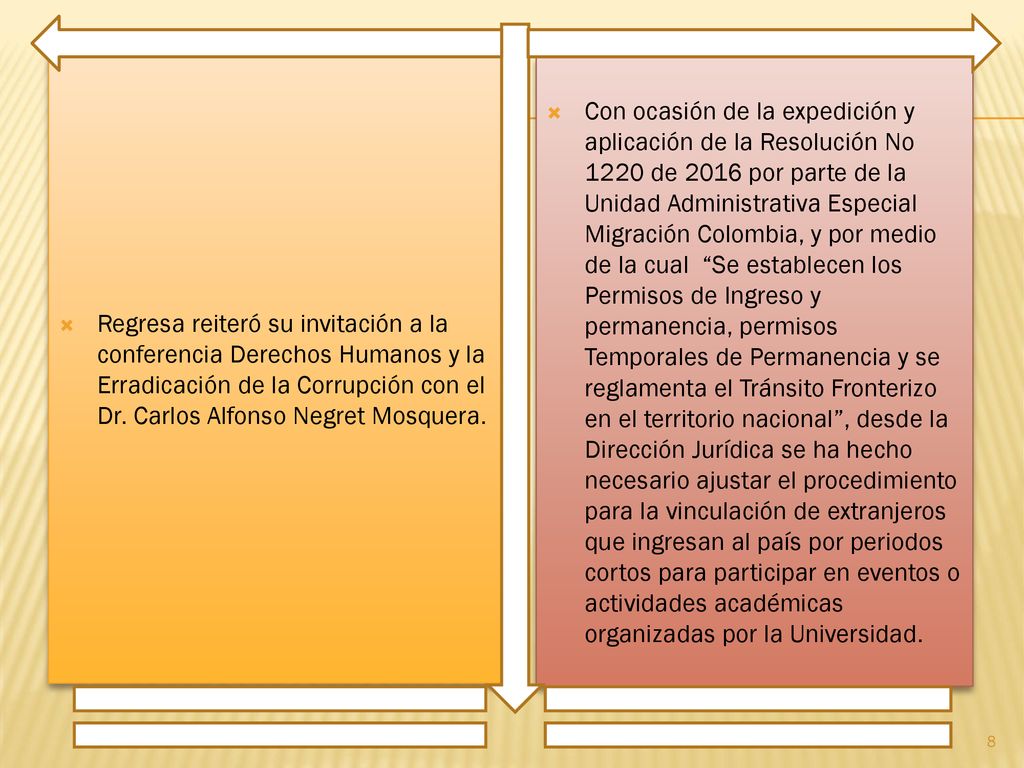 Regresa reiteró su invitación a la conferencia Derechos Humanos y la Erradicación de la Corrupción con el Dr. Carlos Alfonso Negret Mosquera.