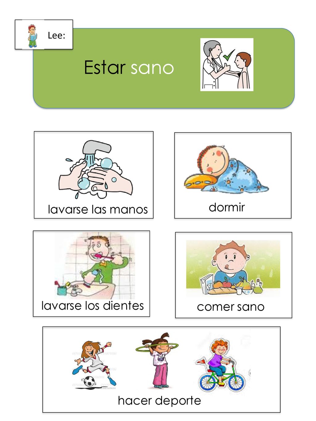 Estar sano dormir lavarse las manos lavarse los dientes comer sano