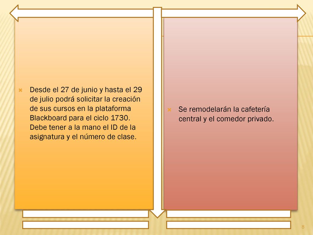 Desde el 27 de junio y hasta el 29 de julio podrá solicitar la creación de sus cursos en la plataforma Blackboard para el ciclo Debe tener a la mano el ID de la asignatura y el número de clase.
