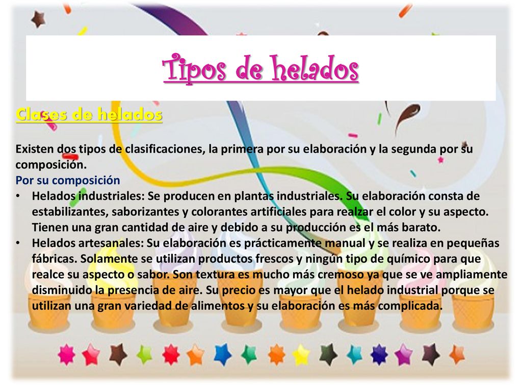 Tipos de helados Clases de helados