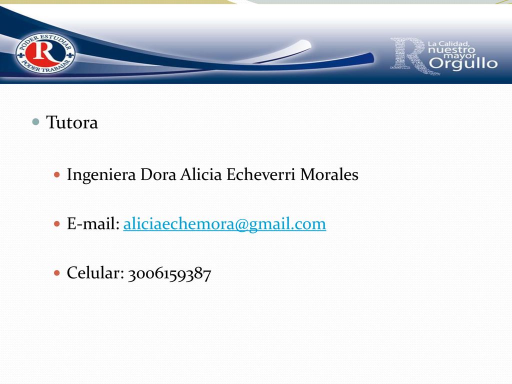 Tutora Ingeniera Dora Alicia Echeverri Morales