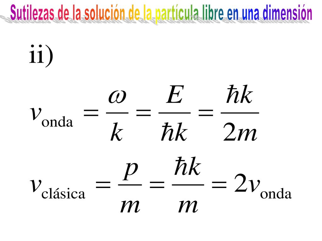 Sutilezas de la solución de la partícula libre en una dimensión