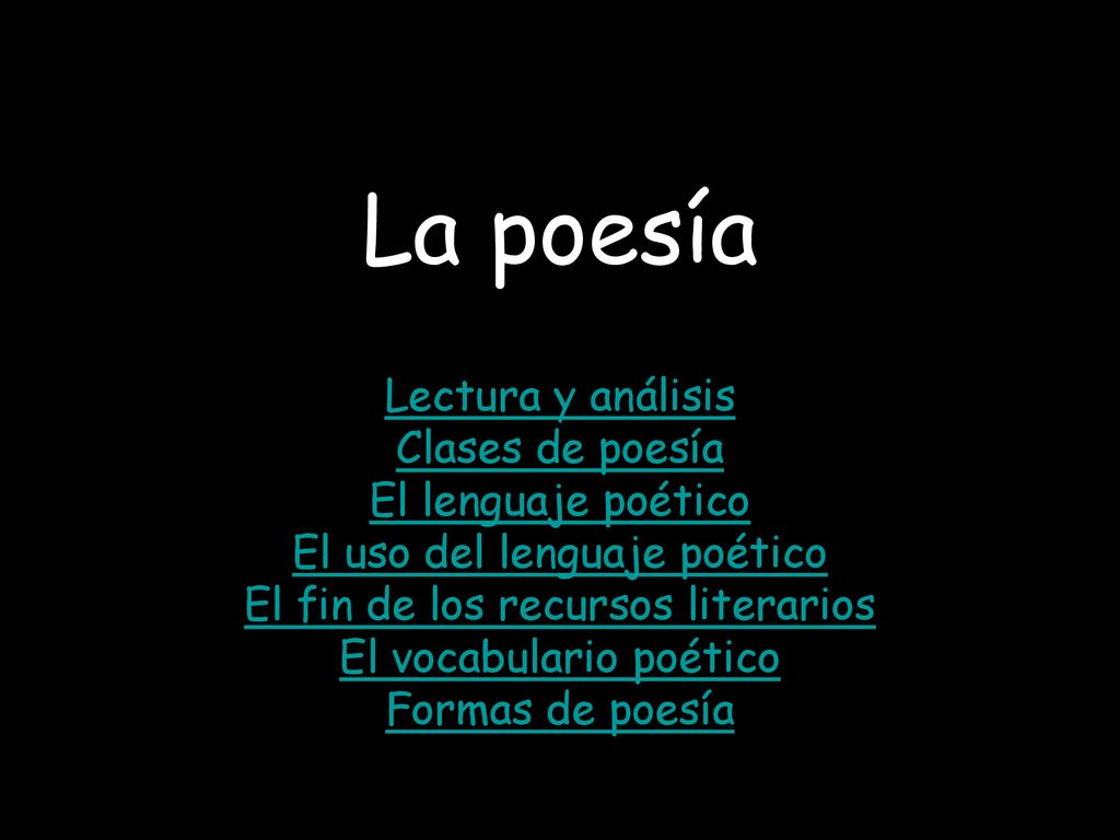 La poesía Lectura y análisis Clases de poesía El lenguaje poético