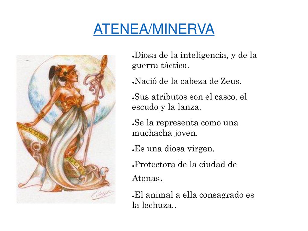 ATENEA/MINERVA Diosa de la inteligencia, y de la guerra táctica.