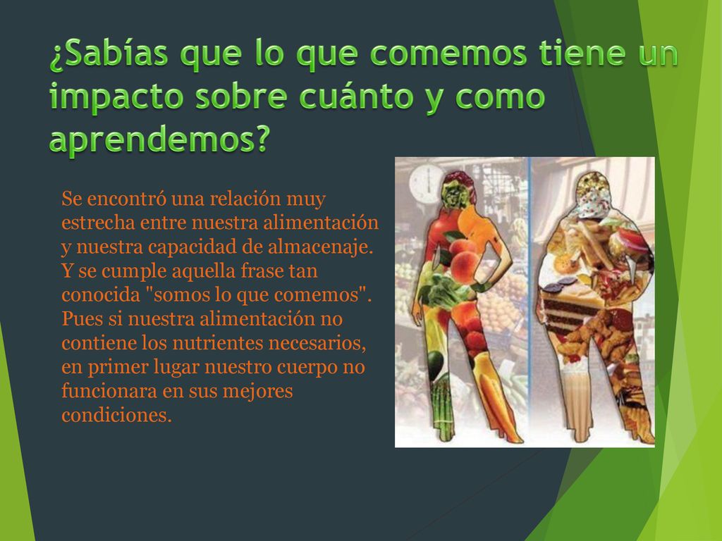 ¿Sabías que lo que comemos tiene un impacto sobre cuánto y como aprendemos