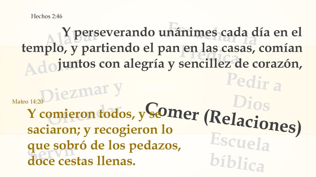 Escuchar la Prédica Alabar Adorar Pedir a Dios Diezmar y Ofrendar