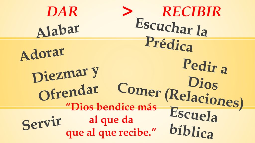 Dios bendice más al que da que al que recibe.